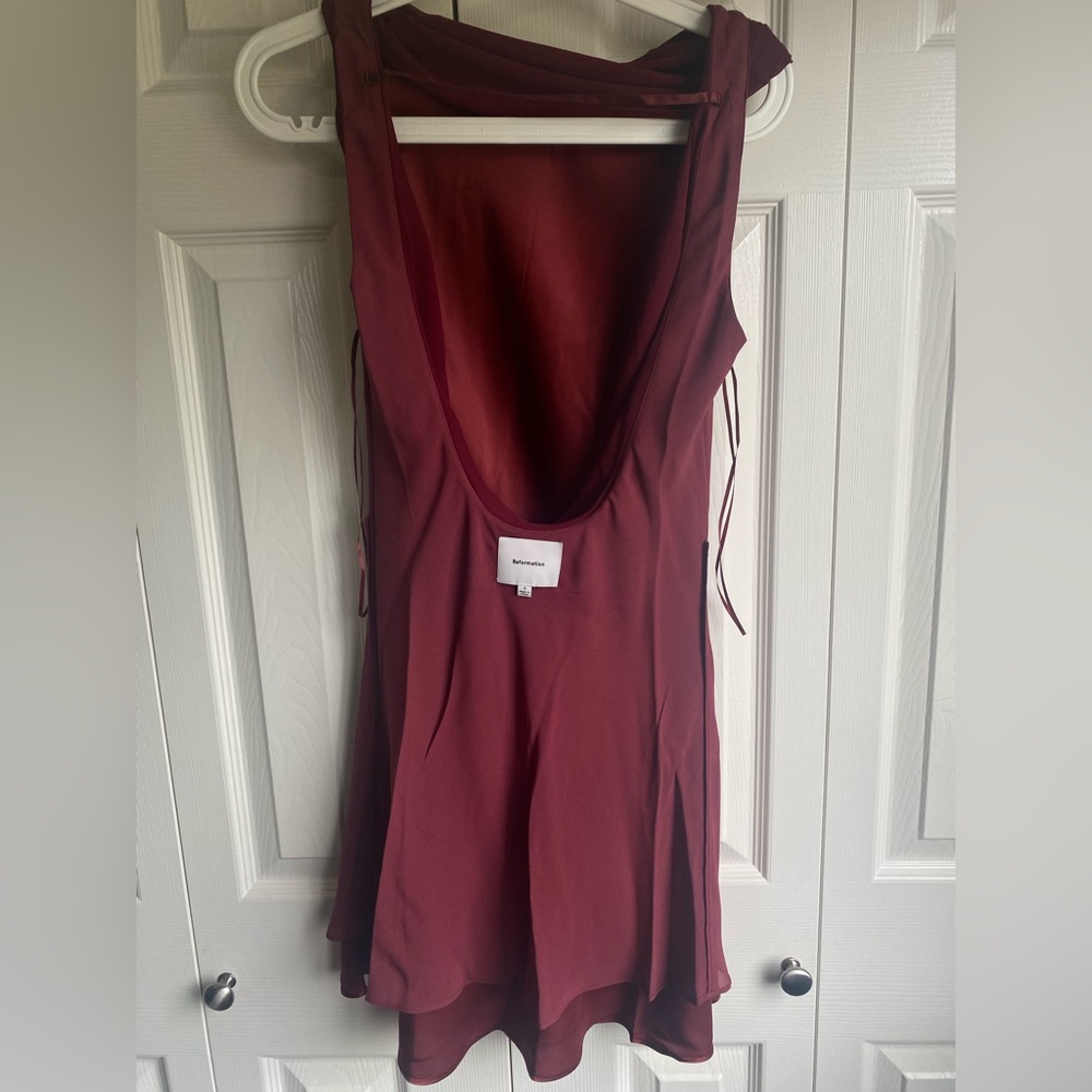 NEW Reformation Jonelle Elegant Silk Mini Dress - Romance Size M - Picture 12 of 13